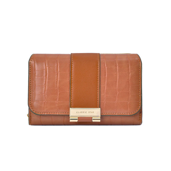Женский кошелек EASTERN STAR C319-3A для купюр и карт с карманом для монет на молнии с застёжкой Brown