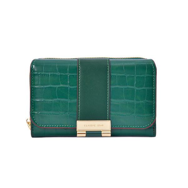 Женский кошелек EASTERN STAR C319-3A для купюр и карт с карманом для монет на молнии с застёжкой Green