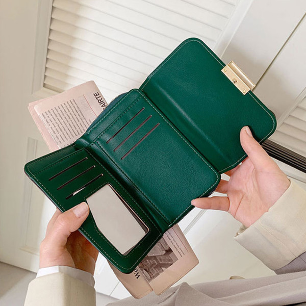 Женский кошелек EASTERN STAR C319-3A для купюр и карт с карманом для монет на молнии с застёжкой Green