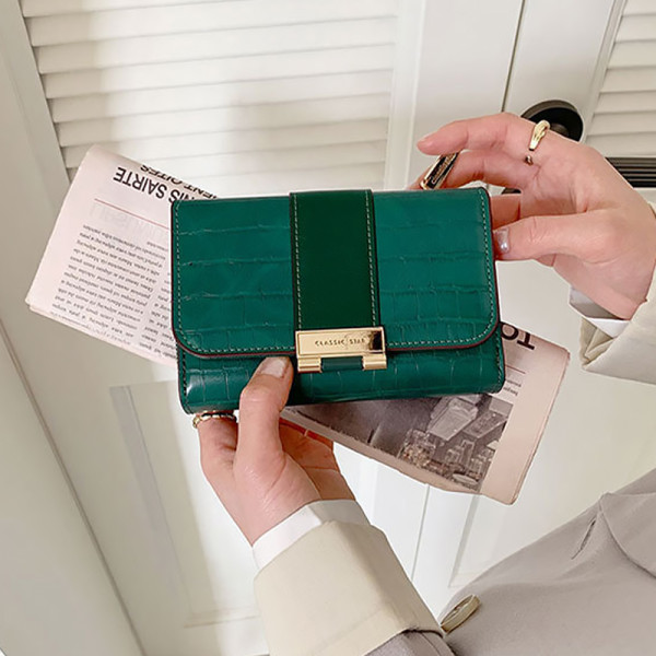 Женский кошелек EASTERN STAR C319-3A для купюр и карт с карманом для монет на молнии с застёжкой Green