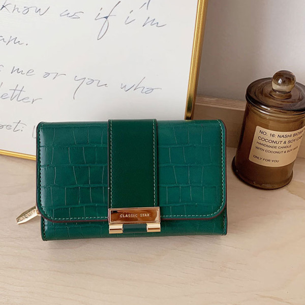 Женский кошелек EASTERN STAR C319-3A для купюр и карт с карманом для монет на молнии с застёжкой Green