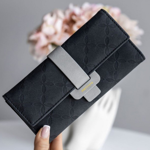 Женский кошелек Prettyzys PT18-989 клатч с пряжкой повседневный Black