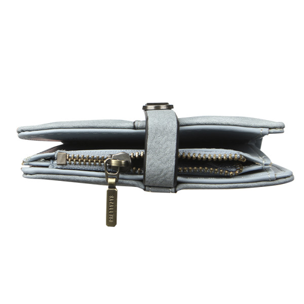 Женский кошелек Prettyzys PT23-2087 клатч с пряжкой повседневный складной  Blue