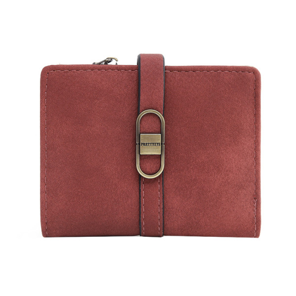Женский кошелек Prettyzys PT23-2087 клатч с пряжкой повседневный складной  Burgundy