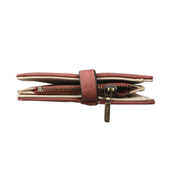 Женский кошелек Prettyzys PT23-2087 клатч с пряжкой повседневный складной  Burgundy