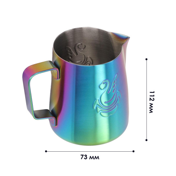 Питчер для молока JibbiJug молочник для вспенивания молока нержавеющая сталь градиент 600 мл Green