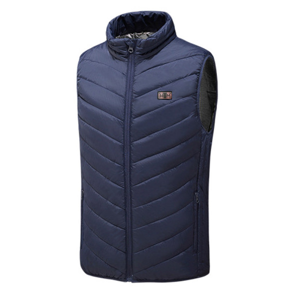 Жилетка с подогревом от повербанка USB M01-9S Blue 9 зон подогрева для туризма рыбалки активного отдыха 2XL