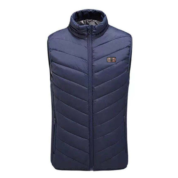 Жилетка с подогревом от повербанка USB M01-9S Blue 9 зон подогрева для туризма рыбалки активного отдыха 2XL