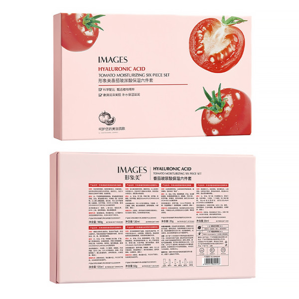 Подарочный набор с гиалуроновой кислотой и пептидами IMAGES Hyaluronic Acid Tomato Moisturizing 6 в 1