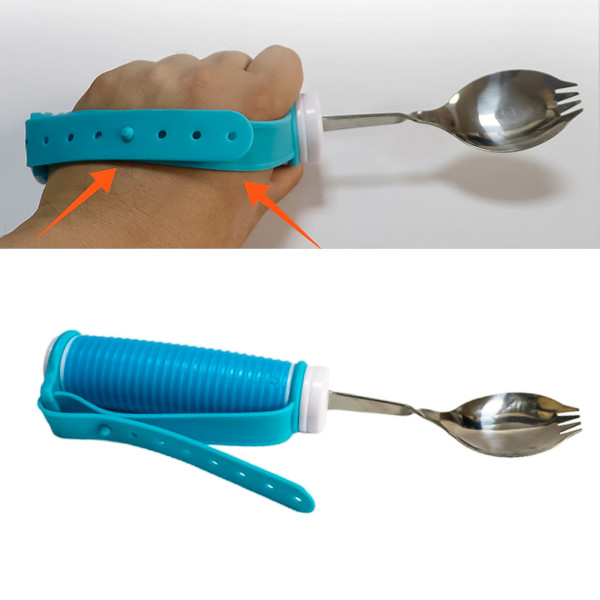 Столовый набор 2 в 1 STSE-018-1 для людей с тремором или артритом вилка ложка с фиксатором