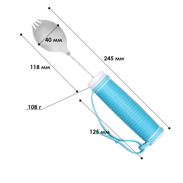 Столовый набор 2 в 1 STSE-018-1 для людей с тремором или артритом вилка ложка с фиксатором