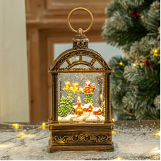 Декоративный фонарь новогодний 2024 11*6,5*21 см рождественское украшения для дома USB+Батарейким подвесной с подсветкой Рождественский домик