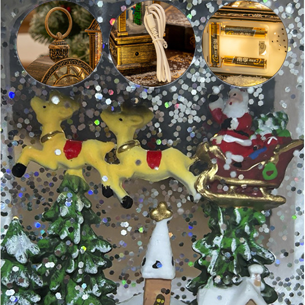 Декоративный фонарь новогодний 2024 11*6,5*21 см рождественское украшения для дома USB+Батарейким подвесной с подсветкой Рождественский домик