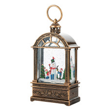 Декоративный фонарь новогодний 2024 11*6,5*21 см рождественское украшения для дома USB+Батарейким подвесной с подсветкой Снеговик и ребенок