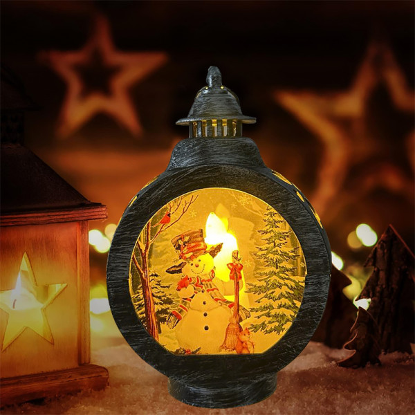 Декоративный фонарь новогодний 3265985 Снеговик рождественские украшения для дома Silver