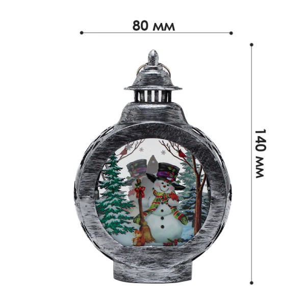 Декоративный фонарь новогодний 3265985 Снеговик рождественские украшения для дома Silver