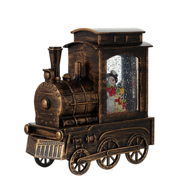 Декоративный подвесной фонарь новогодний Паравозик 17*8,5*17 см рождественское украшение для дома на батарейках Bronze