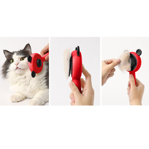 Расческа для шерсти животных DT-1152  Red + Black