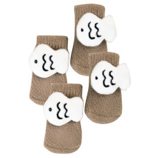 Носки для собак 2305CGSL1479 с нескользящими накладками согревающие Рыбки M