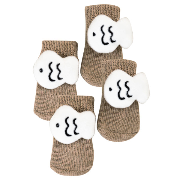 Носки для собак 2305CGSL1479 с нескользящими накладками согревающие Рыбки M