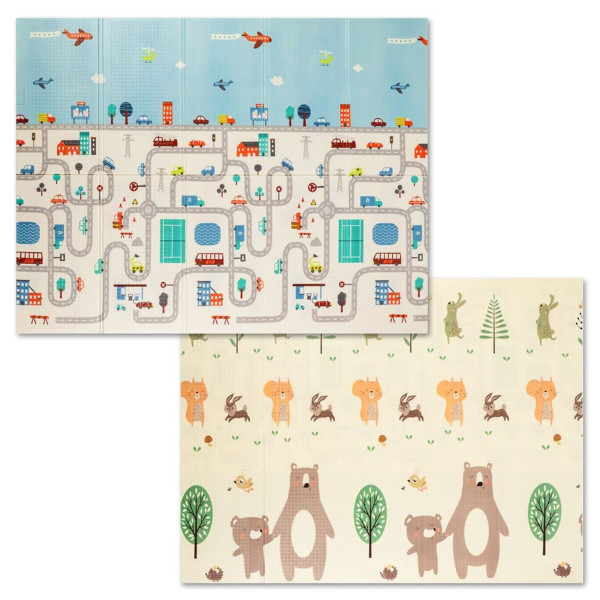 Дитячий складаний розвиваючий термокилимок 200х150х0.6см "Дорога | Ліс" (235) SW-00000155