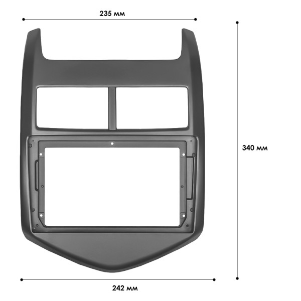 Переходная рамка Chevrolet Aveo 2011-2018 Sonic 2011-2018 Holden Barina 2011-2018 (3727) 9" Gray