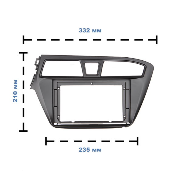 Переходная рамка Hyundai i20 2014-2018 (7441) 9"
