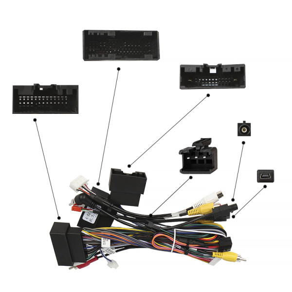 Переходной штатный комплект с проводкой Ford F150 Raptor 2015+  9" (1234-300) + canbus
