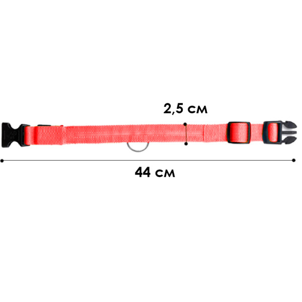Светодиодный LED ошейник USB светящийся для собак и котов Red M