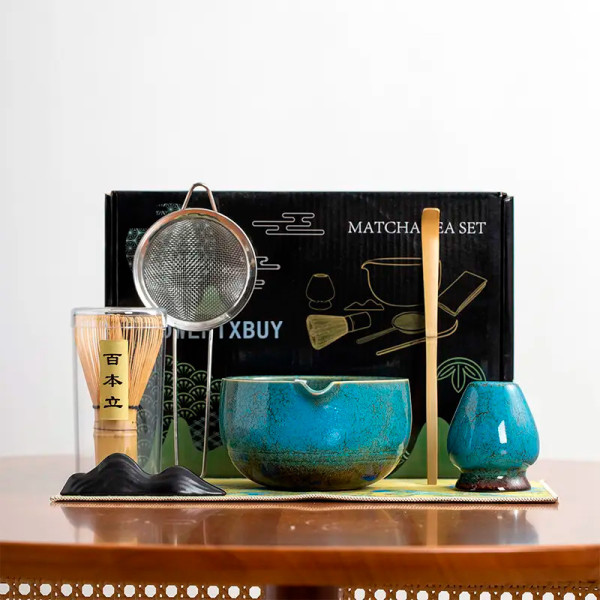 Набор Mavanto 7458 для приготовления чая матча 7 предметов Blue