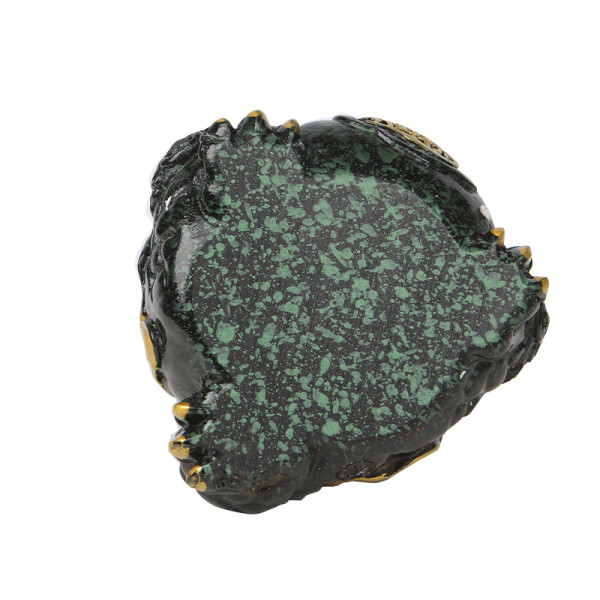 Фигурка для чайной церемонии ZBY-2407302 Жаба с монеткой меняющая цвет от горячей воды Green