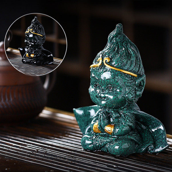 Фигурка для чайной церемонии ZBY-2407303 Король Обезьян меняющая цвет от горячей воды Green