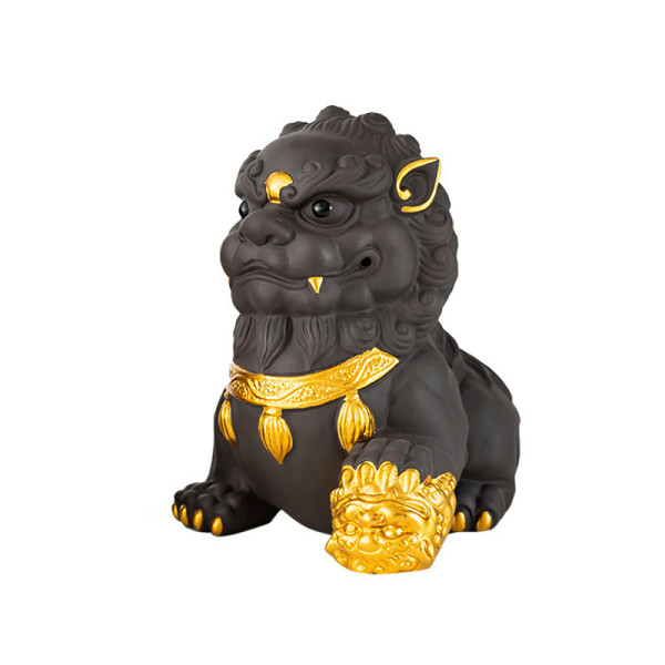 Фигурка для чайной церемонии Лев золотой приносящий удачу