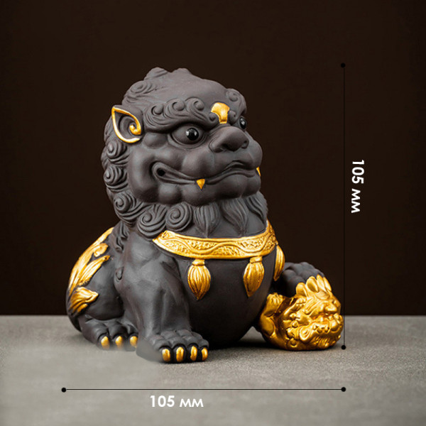 Фигурка для чайной церемонии Лев золотой приносящий удачу