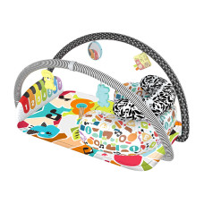 Детский развивающий интерактивный коврик SDZ-1817 музыкальный пианино с дугой и погремушками для младенцев Elephant Black