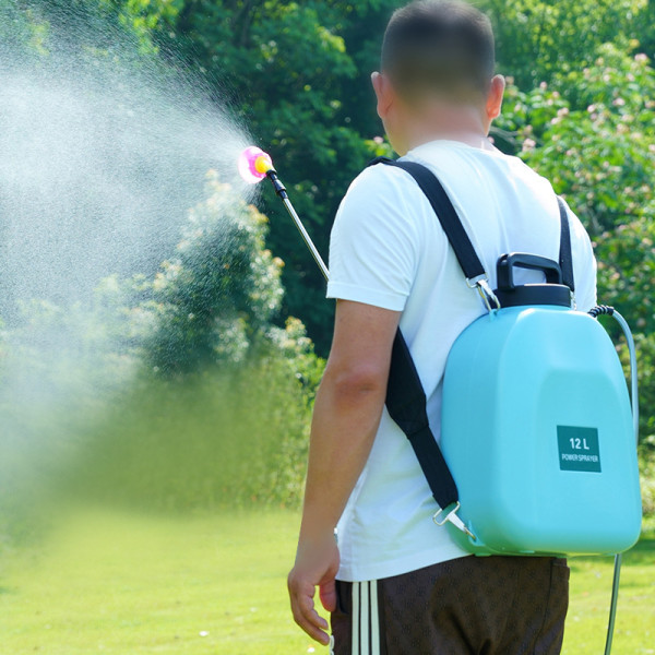 Электрический опрыскиватель KLC-12PWQ 12 литров садовый аккумуляторный ранцевый для сада огорода деревьев Blue