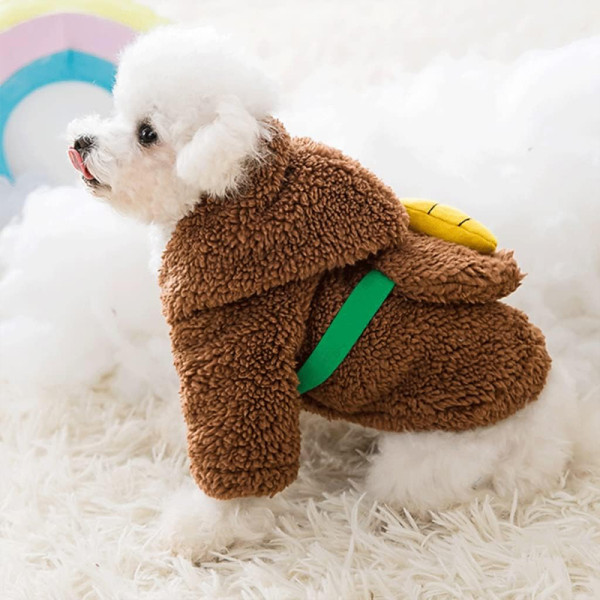 Свитер для собак и кошек Тедди 2011SXSL5932 с капюшоном утепленный Brown S