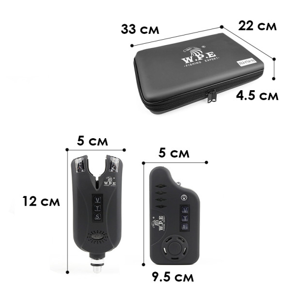 Набор сигнализаторов поклевки W.P.E TLI17 4+1 в кейсе