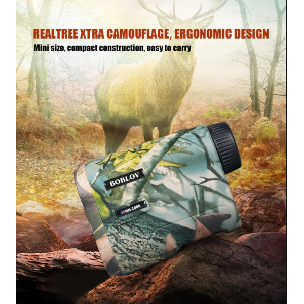 Професійний водонепроникний лазерний далекомір Boblov NK-1000 з вимірюванням кута та швидкості, дальність до 1000 метрів.