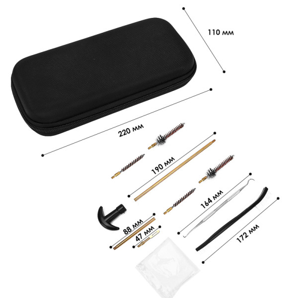 Набор для чистки оружия GK38 14 предметов в плотном кейсе