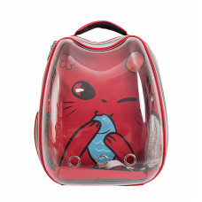 Рюкзак-переноска для кошек Taotaopets 2024 Panoramic Cats 36*26*48 cm Red