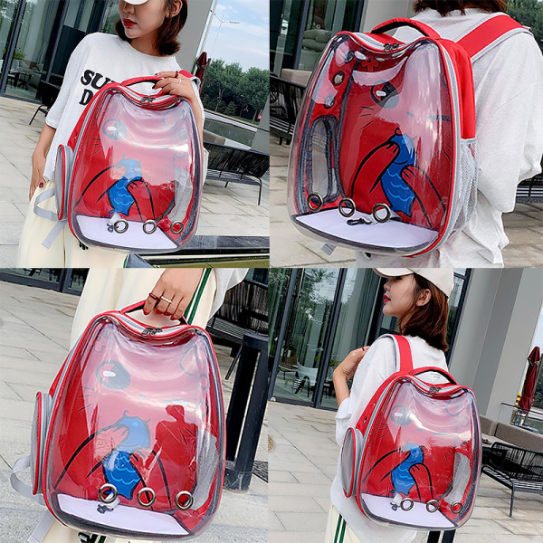 Рюкзак-переноска для кошек Taotaopets 2024 Panoramic Cats 36*26*48 cm Red