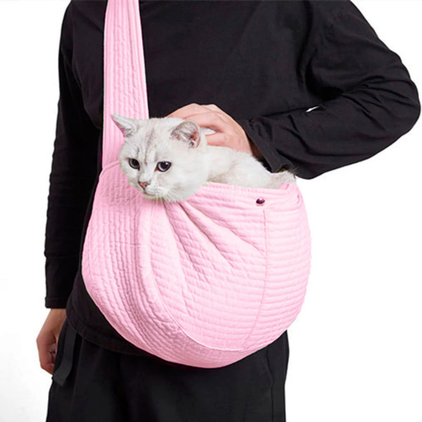 Слинг-переноска для котов и собак SY-2022-0502 Pink L (43*11*29 см)