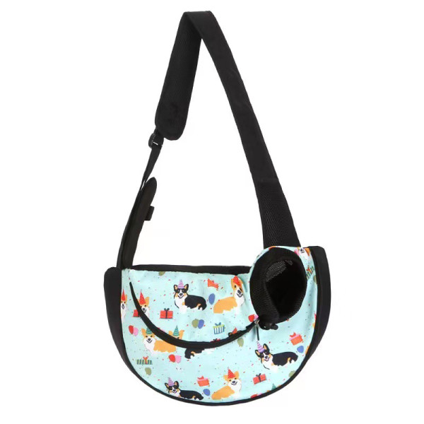 Слинг-переноска для котов и собак SY-2022-1024-93 Green Corgi dog L (47*14*29 см)