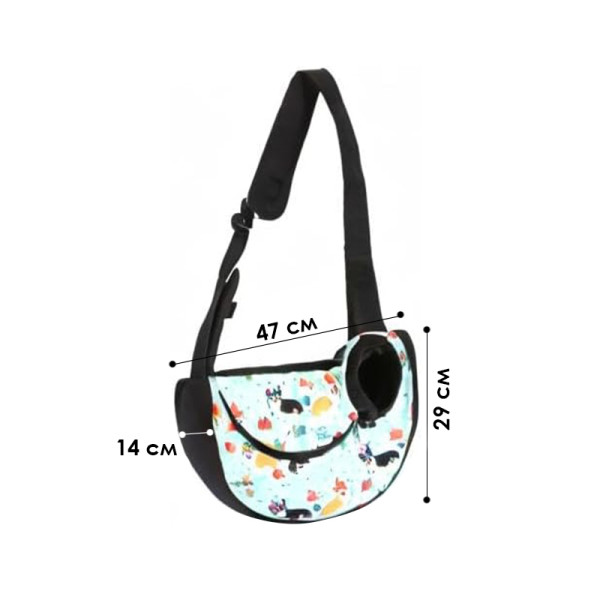 Слинг-переноска для котов и собак SY-2022-1024-93 Green Corgi dog L (47*14*29 см)