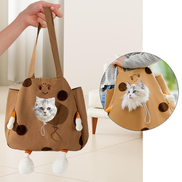 Сумка-переноска для кошек и собак 2404SXMJ3153 Сookies холщовая Brown L