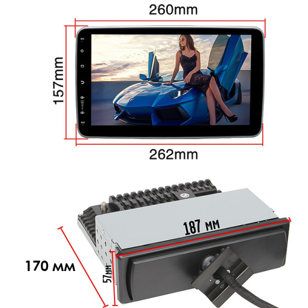 Автомобильная магнитола 3500А 10.1" 1din Android 2+32