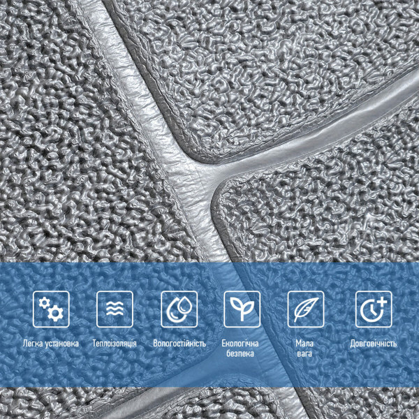 Самоклеюча декоративна 3D панель Камінь срібло 700х700х6мм (153) SW-00000187