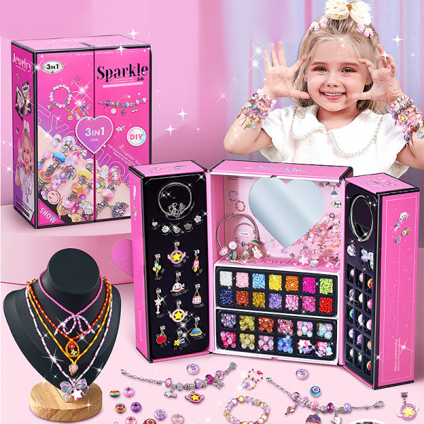 Детский набор для рукоделия 104-DIY создания украшений ожерелье бусы браслет развивающий