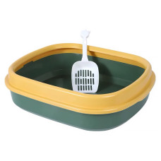 Туалет лоток для кошек с лопаткой Taotaopets 225501 46*38*13 см Green
